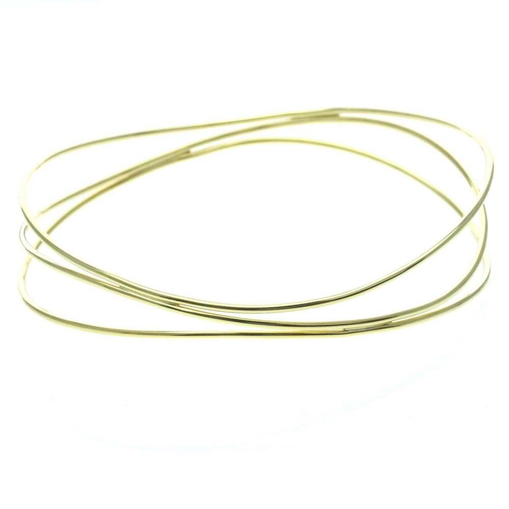 Tiffany Wave 3 Row Bracelet Yellow Gold (18K) No Stone Men,Women Necklace